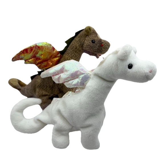 Vintage Ty Beanie Babies Scorch and Magic Dragons NWT - Picture 1 of 6